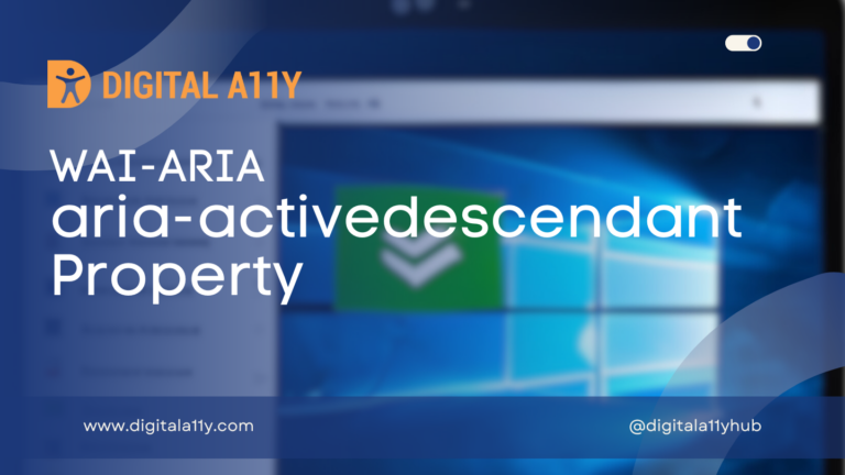 Understand the WAI-ARIA aria-activedescendant Property