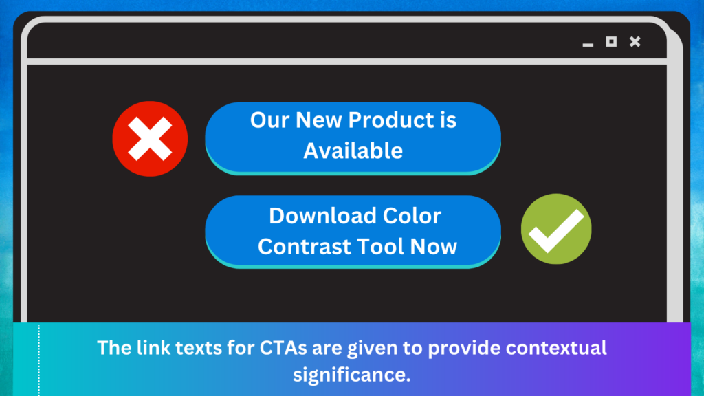 An image showing how link texts for CTAs are given to provide contextual significance