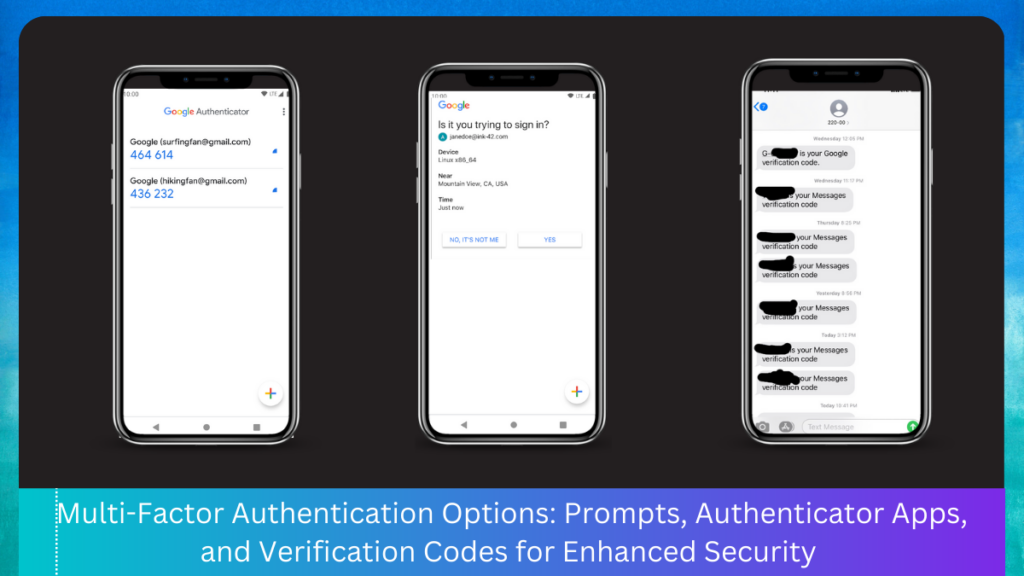 A picture of Multi-Factor Authentication Options: Prompts, Authenticator Apps, and Verification Codes for Enhanced Security 