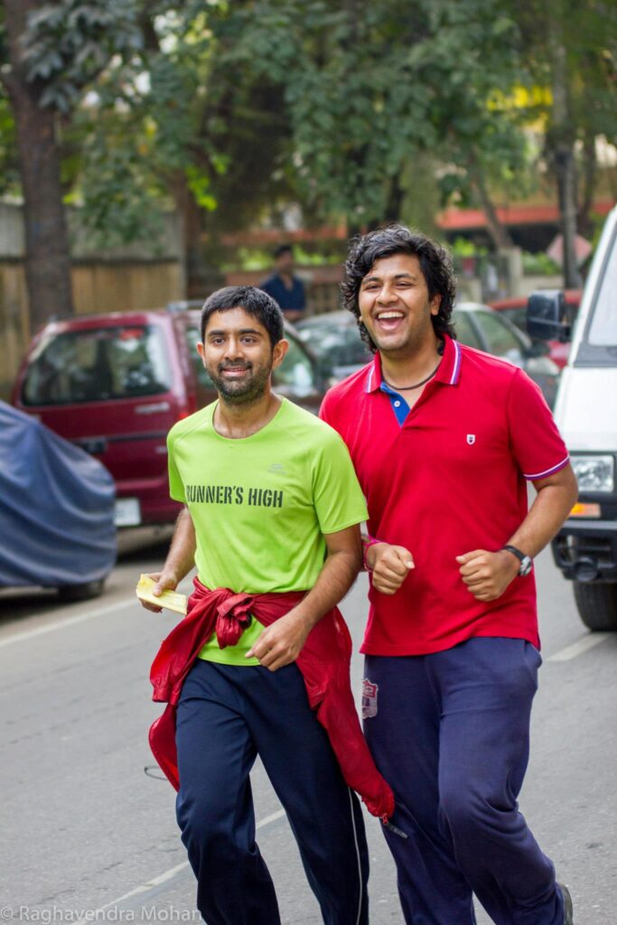 Raghavendra Satish Peri running a marathon.